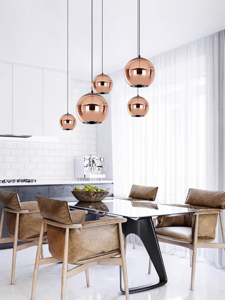 Đèn thả thủy tinh tráng gương TT14