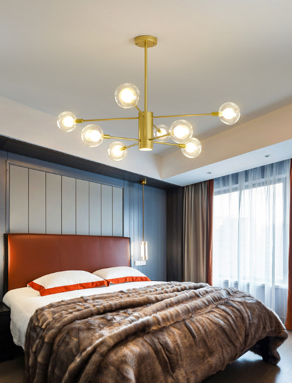 Đèn thả thủy tinh 8 bóng hiện đại THCN-264