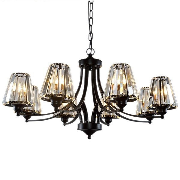 Đèn thả chùm 8 tay màu đen THCN-295