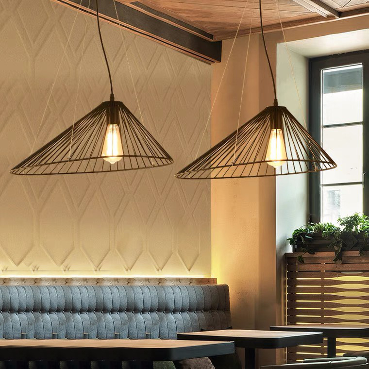 Đèn thả cafe hình nón lá nghệ thuật TCF29B