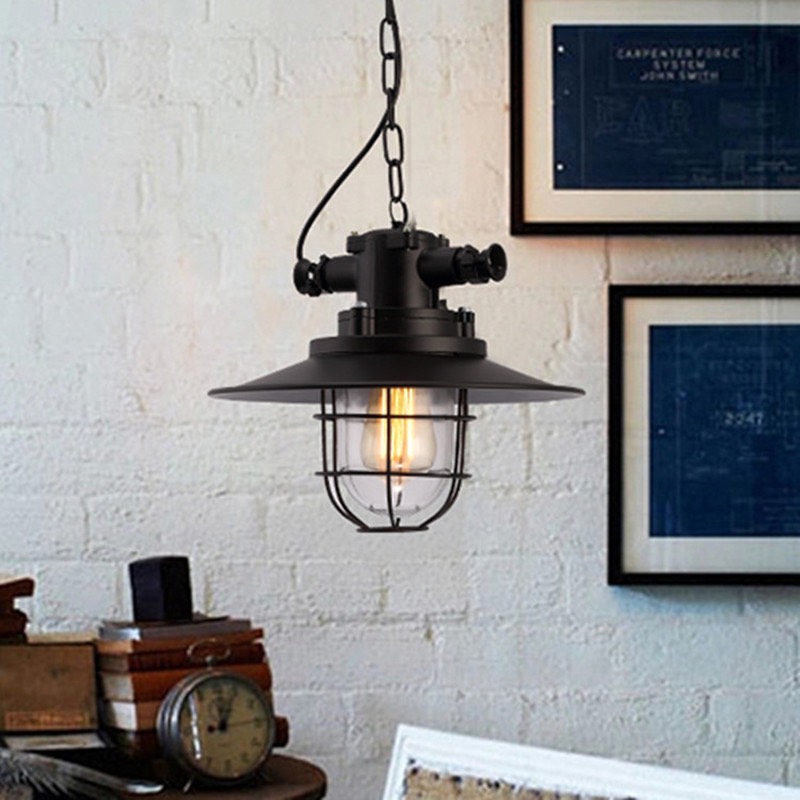 Đèn thả cafe lồng nhựa tổng hợp phong cách vintage TCF92