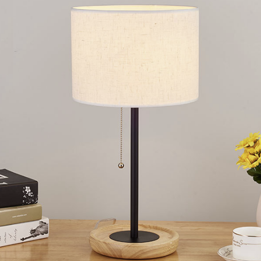 Đèn bàn đế gỗ phòng ngủ tối giản DB-590