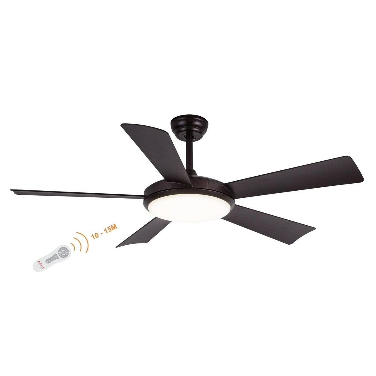 Quạt trần đèn 5 cánh màu nâu cà phê Asia QT01-N-01