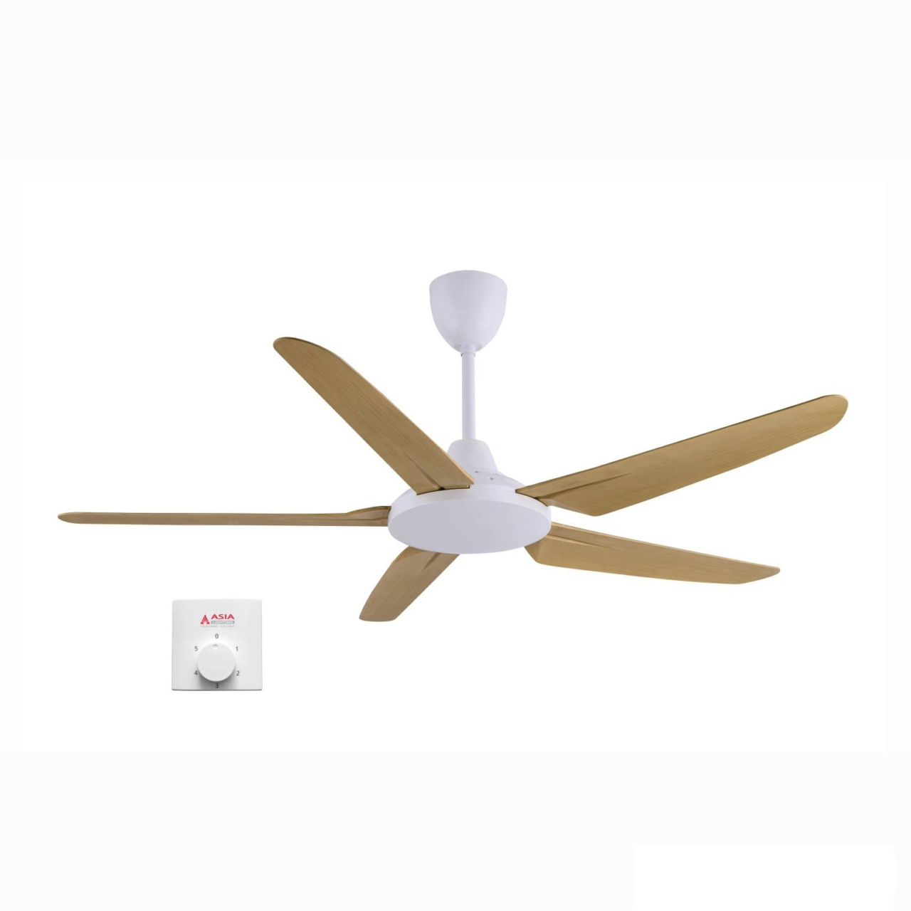 Quạt trần 5 cánh nhựa vân gỗ lắp phòng ăn Asia QT05HS-G-01