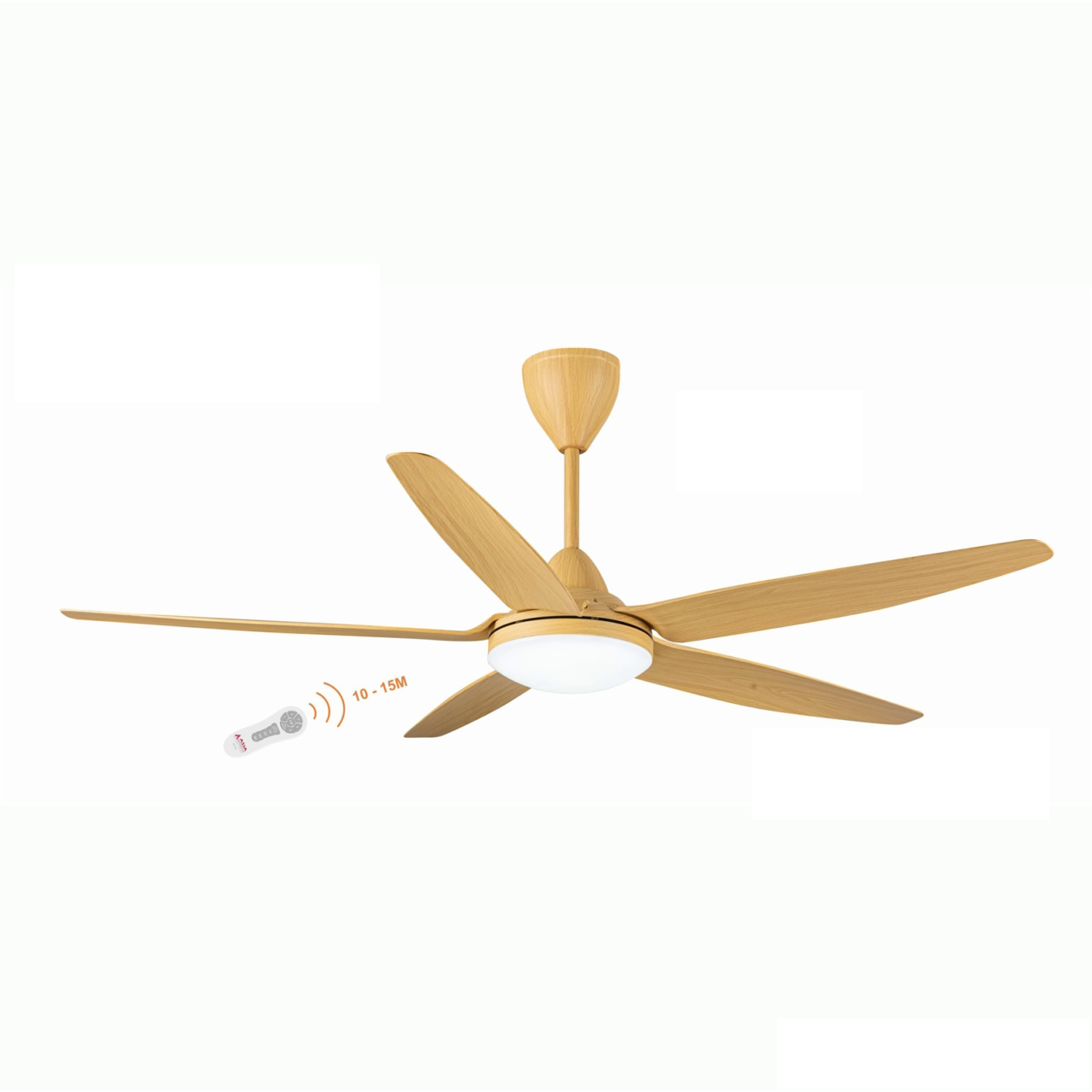 Quạt trần đèn 5 cánh màu gỗ thông Asia QT09-G-01